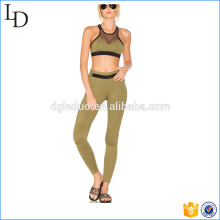 Contraste de malla de malla gimnasio yoga desgaste mujer yoga sport wear sets